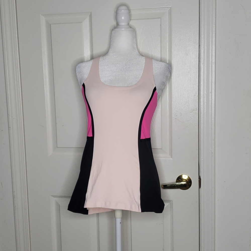 Lululemon Racerback Top Peach Pink Black Medium